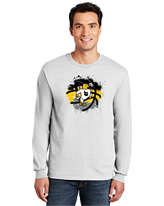 Gildan® 100% US Cotton Long Sleeve T-Shirt - Eagles Graffiti Logo-White