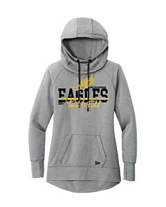 New Era® Ladies Tri-Blend Fleece Pullover Hoodie - Eagles Track and Field 2024 - Front Imprint-Shadow Grey Heather