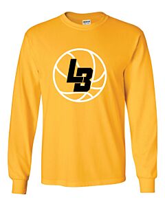 Gildan - Ultra Cotton® Long Sleeve T-Shirt - LB Ball - Front Imprint-Gold