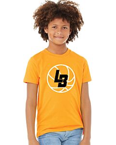 BELLA+CANVAS ® Youth Jersey Short Sleeve Tee - LB Ball - Front Imprint-Gold