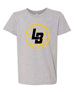 BELLA+CANVAS ® Youth Jersey Short Sleeve Tee - LB Ball - Front Imprint-Athletic Heather