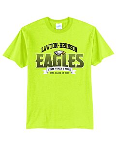 Port & Company® Core Blend Tee - State Track 2024 - Two-sided Imprint - Design2 - Safety Green