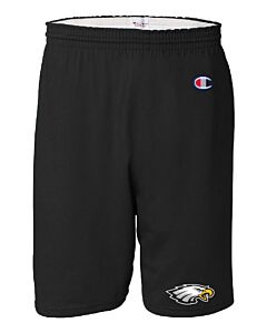 Men's Champion - Cotton Jersey 6" Shorts - 8187 - Black - LB Eagle - Embroidery