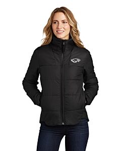 The North Face® Ladies Everyday Insulated Jacket - Embroidery - Black and White Eagle Head-Black