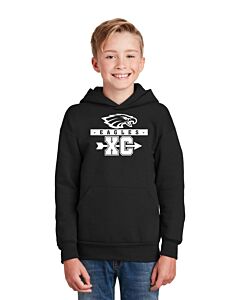 Hanes® - Youth EcoSmart® Pullover Hooded Sweatshirt - DTG - Eagles XC-Black