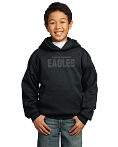 Port & Company® Youth Core Fleece Pullover Hooded Sweatshirt (Eagle Monochromatic Logo)