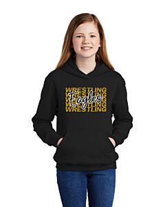 Port & Company® Youth Core Fleece Pullover Hooded Sweatshirt - LB Youth Wrestling Script Logo
