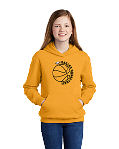 Port &amp; Company® Youth Core Fleece Pullover Hooded Sweatshirt - Eagles Graffiti Logo -Gold
