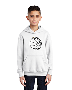Port & Company® Youth Core Fleece Pullover Hooded Sweatshirt - Eagles Basketball Logo
