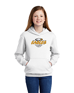 Port & Company® Youth Core Fleece Pullover Hooded Sweatshirt - LB Basketball Grunge Logo 