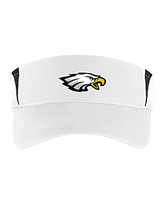 Sport-Tek® Dry Zone® Colorblock Visor - Embroidery - Eagle Head Logo-White/Black
