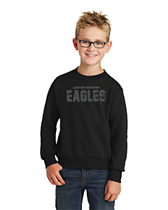 Port & Company® Youth Core Fleece Crewneck Sweatshirt (Eagle Monochromatic Logo)